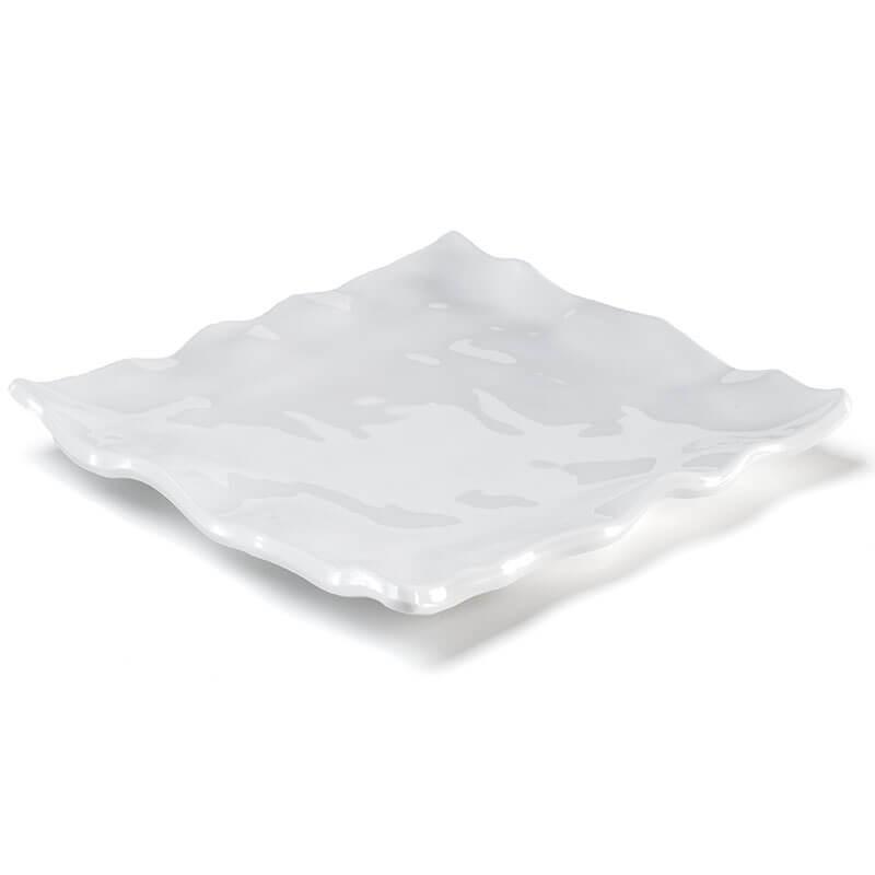 Ruffle White Melamine Square Large Platter - Thumbnail 3
