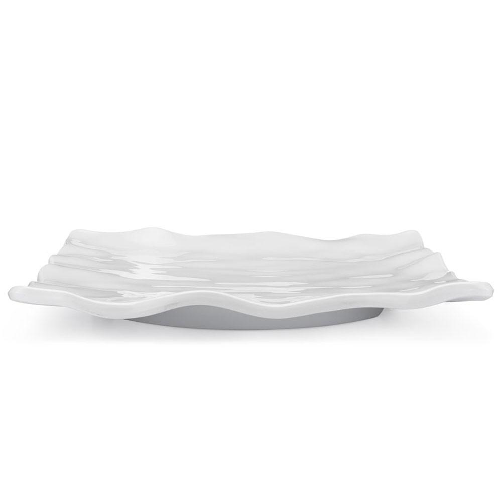 Ruffle White Melamine Square Large Platter
