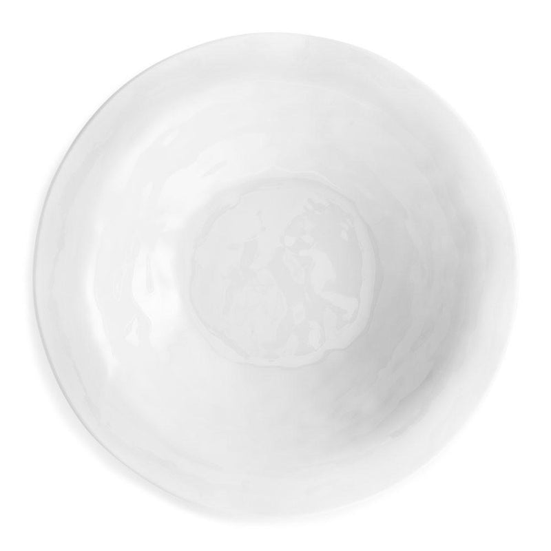 Ruffle White Melamine Round Shallow Serving Bowl - Gabrielle&