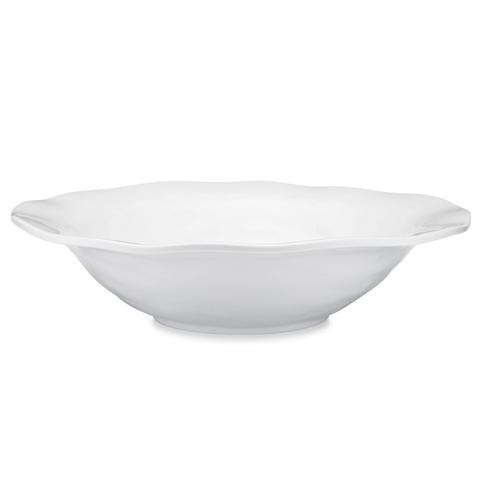 Ruffle White Melamine Round Shallow Serving Bowl - Gabrielle's Biloxi