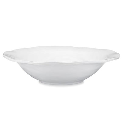 Ruffle White Melamine Round Shallow Serving Bowl - Gabrielle's Biloxi