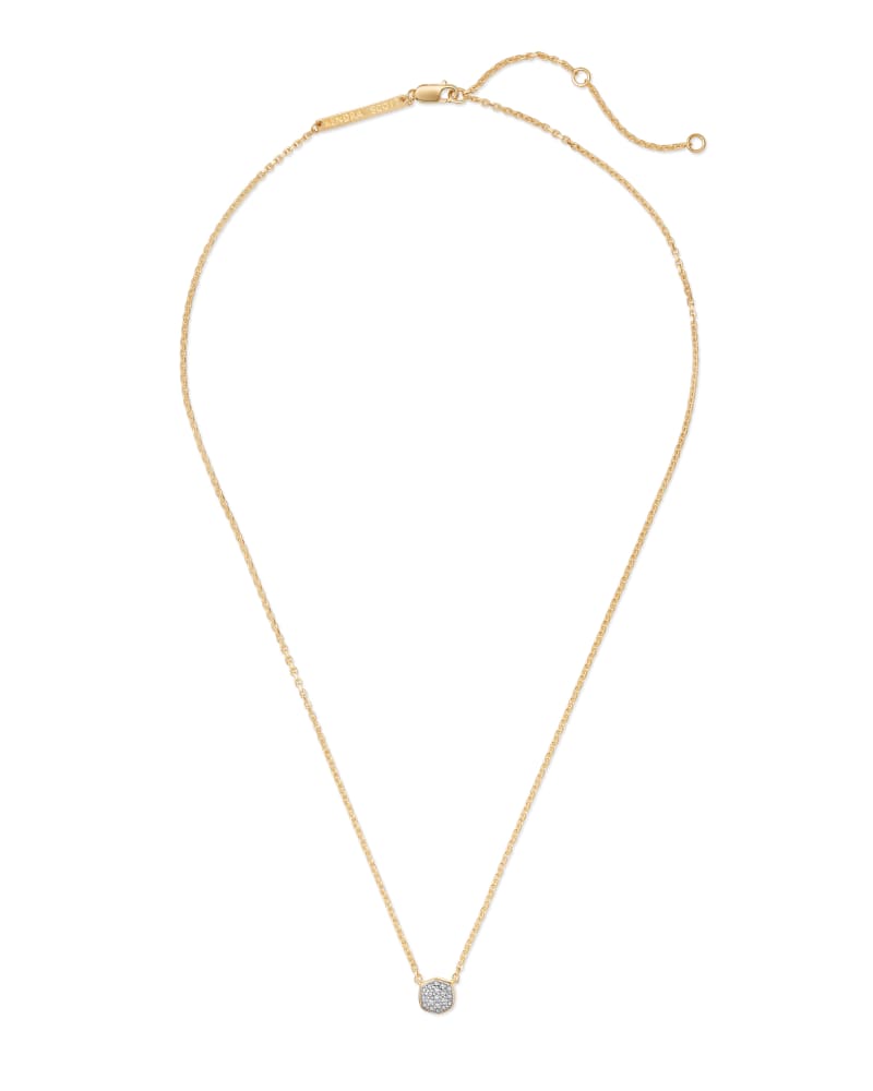 Kendra Scott Davie Pendant Necklace - 18K Gold White Diamond - Gabrielle's Biloxi
