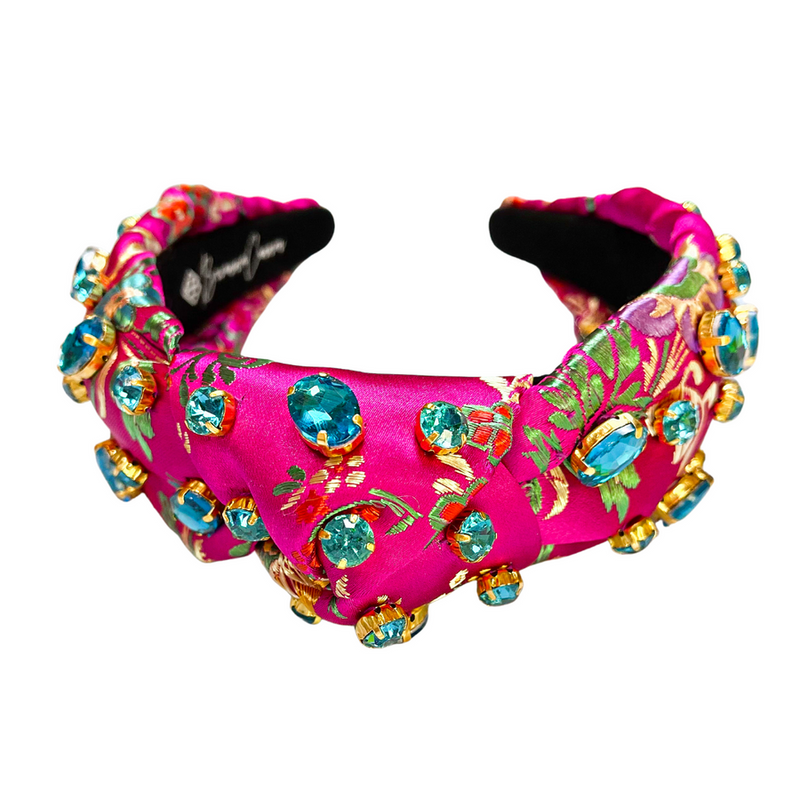 Silk Floral Headband - Hot Pink - Gabrielle&