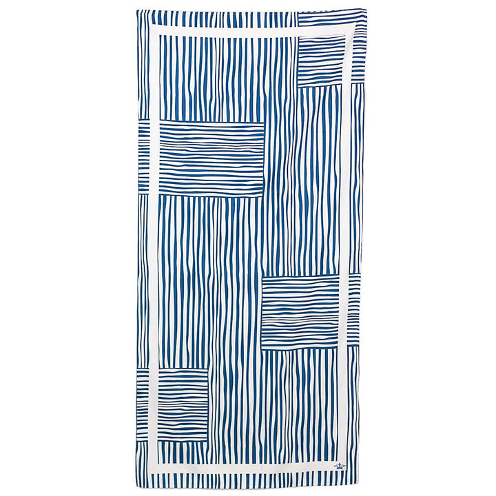 Fiji Stripe Beach Towel   Royal/White   34x70 - Gabrielle's Biloxi