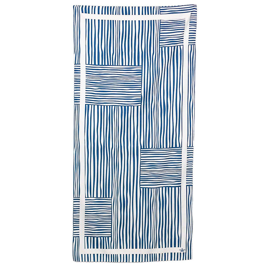 Fiji Stripe Beach Towel   Royal/White   34x70 - Gabrielle's Biloxi
