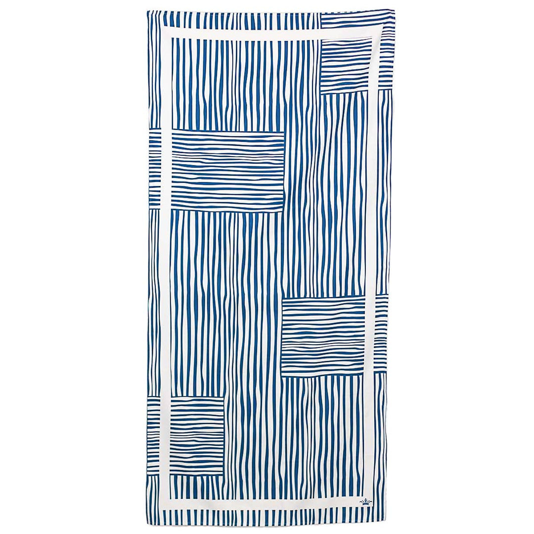 Fiji Stripe Beach Towel   Royal/White   34x70 - Gabrielle's Biloxi