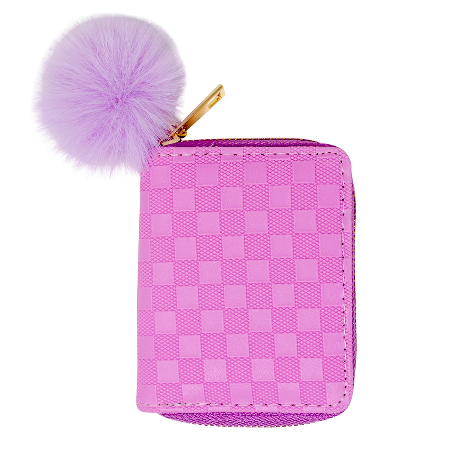 Kids Checker Canvas Wallet - Lavender - Gabrielle's Biloxi
