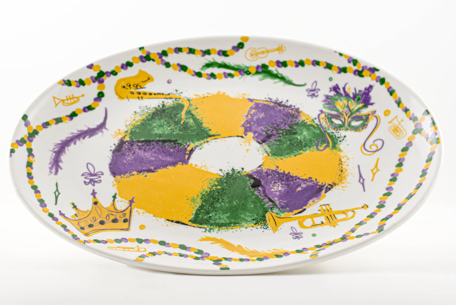 King Cake Platter - Mardi Gras Mask - Gabrielle's Biloxi