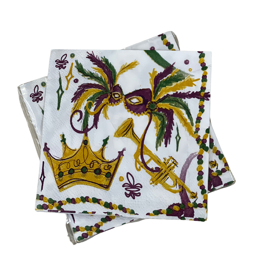 Cocktail Napkin - Mardi Gras Mask - Gabrielle's Biloxi