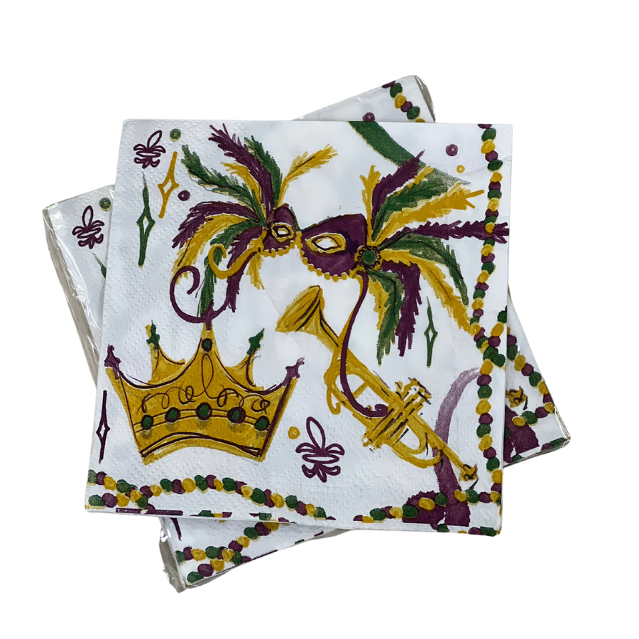 Cocktail Napkin - Mardi Gras Mask - Gabrielle's Biloxi