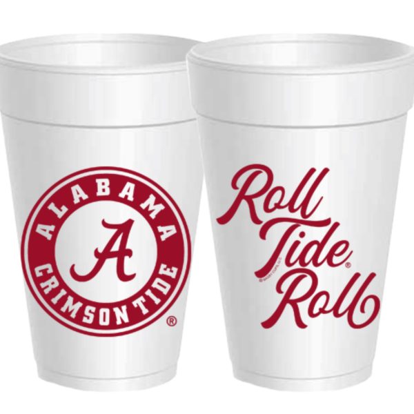Alabama - Roll Tide Roll Styrofoam Cups - Gabrielle&