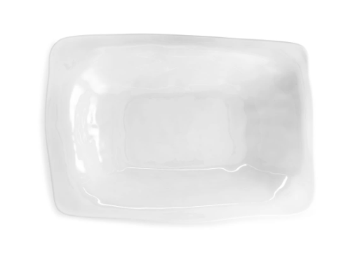 Ruffle White Melamine Rectangle Shallow Serving Bowl - Gabrielle's Biloxi