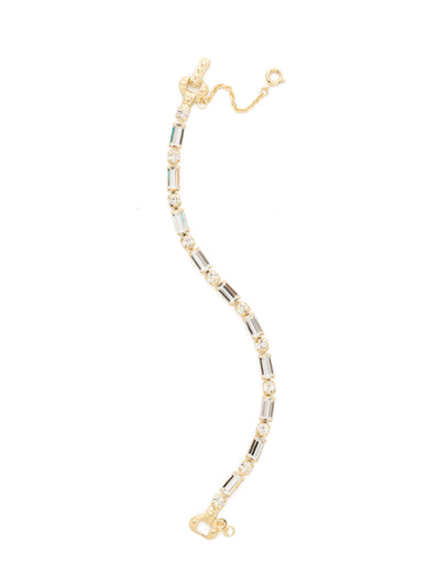 Sorrelli Line and Dot Tennis Bracelet - Gold Crystal - Gabrielle's Biloxi