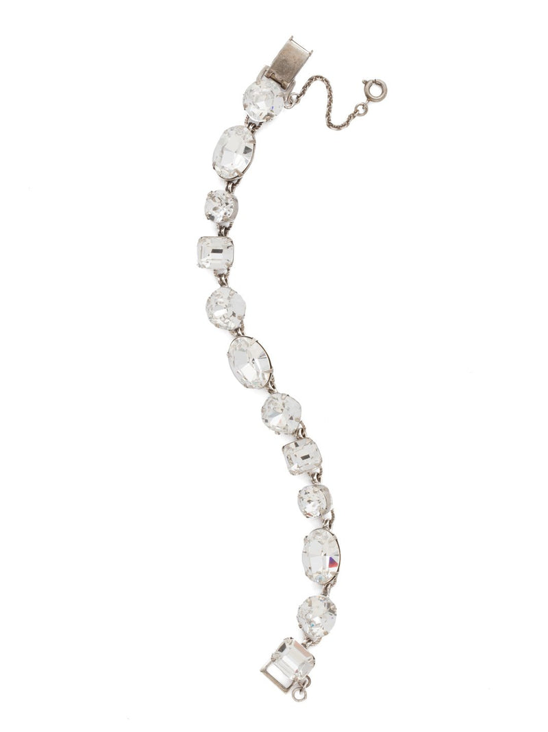 Sorrelli Soft Silhouette Classic Line Bracelet Silver Crystal - Gabrielle&