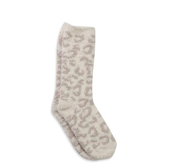 Barefoot Dreams CozyChic Women's Barefoot in the Wild Sock Cream Stone - Gabrielle's Biloxi