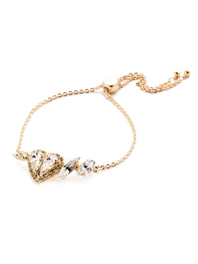 Sorrelli Vida Slider Bracelet Bright Gold Crystal - Gabrielle's Biloxi