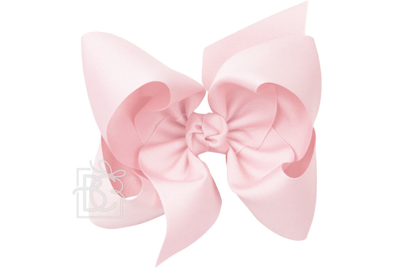 Signature Grosgrain Double Knot Bow on Clip - Light Pink - Gabrielle&