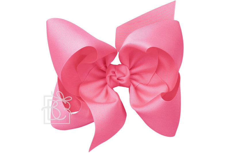 Signature Grosgrain Double Knot Bow on Clip - Hot Pink - Gabrielle&