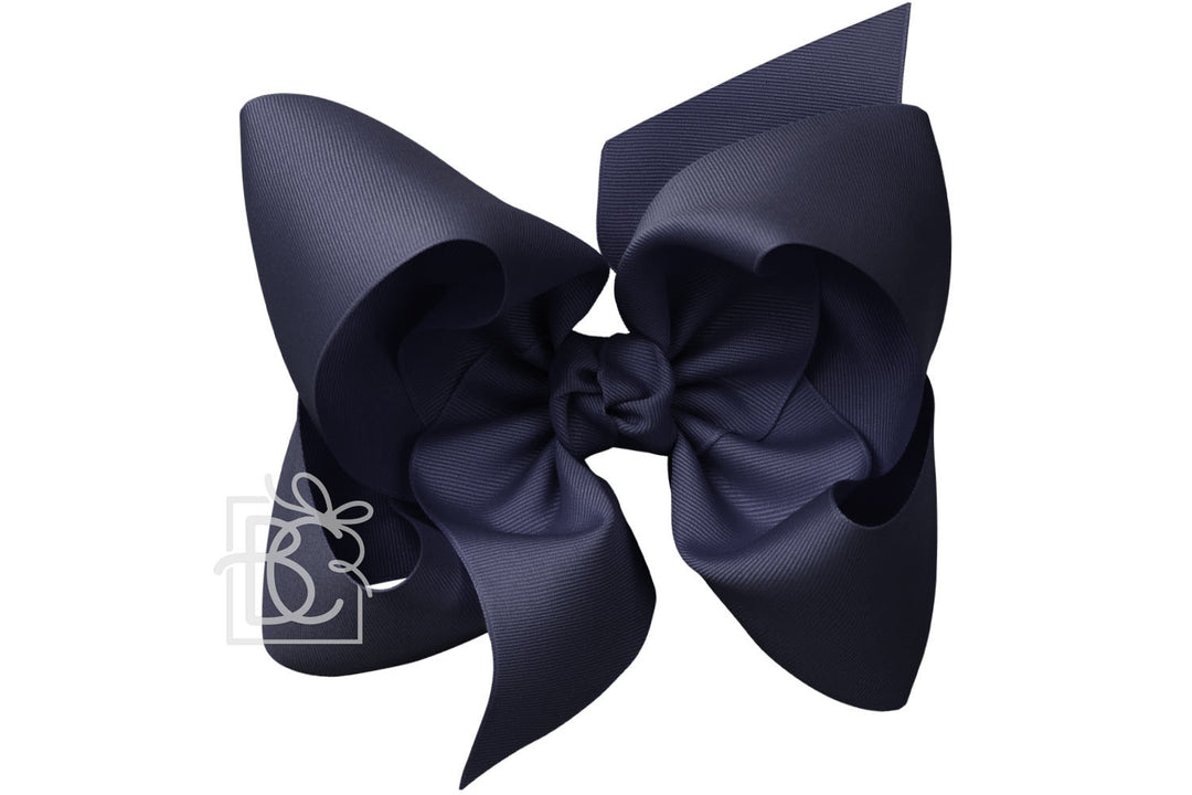 Signature Grosgrain Double Knot Bow on Clip - Dark Navy - Gabrielle's Biloxi