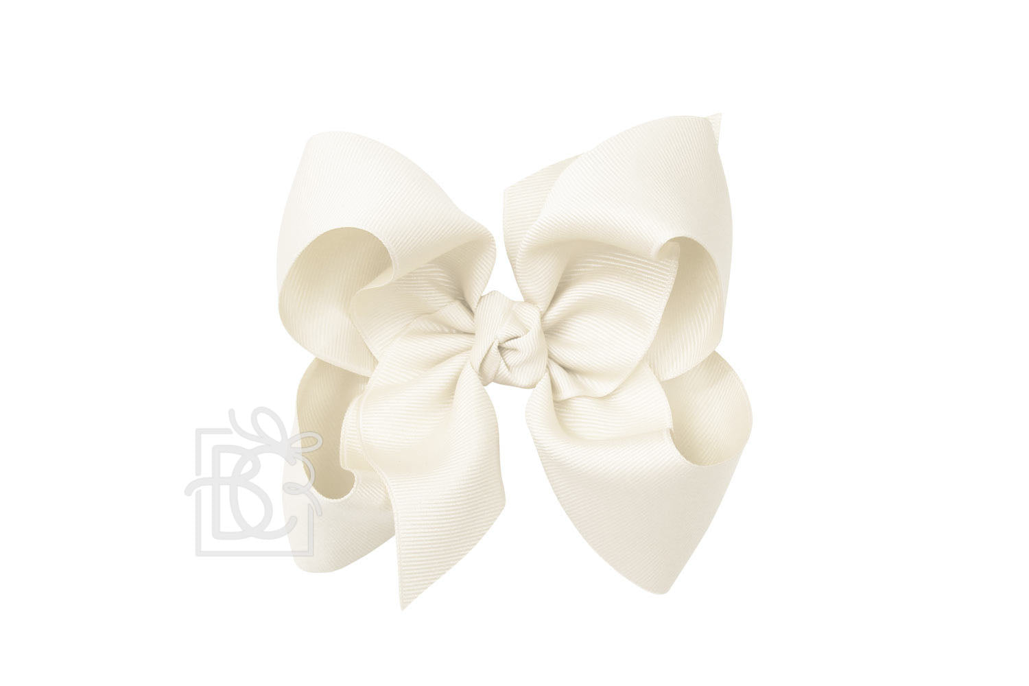 Signature Grosgrain Double Knot Bow on Clip - Antique White - Gabrielle's Biloxi