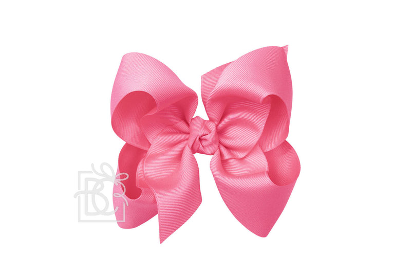 Signature Grosgrain Double Knot Bow on Clip - Hot Pink - Gabrielle&
