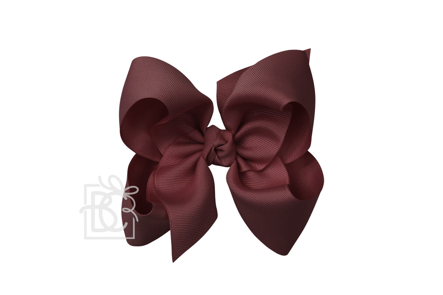 Signature Grosgrain Double Knot Bow on Clip - Burgundy - Gabrielle's Biloxi