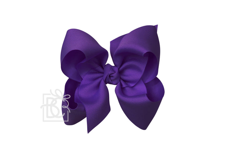 Signature Grosgrain Double Knot Bow on Clip - Purple - Gabrielle's Biloxi