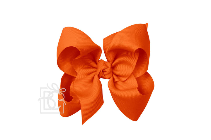 Signature Grosgrain Double Knot Bow on Clip - Orange - Gabrielle's Biloxi