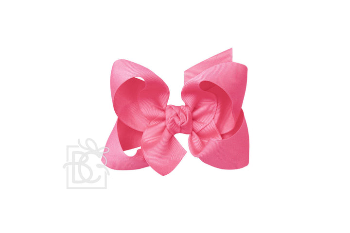 Signature Grosgrain Double Knot Bow on Clip - Hot Pink - Gabrielle's Biloxi
