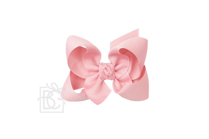 Signature Grosgrain Double Knot Bow on Clip - Peony - Gabrielle&