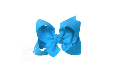 Signature Grosgrain Double Knot Bow on Clip - Mystic Blue - Gabrielle's Biloxi