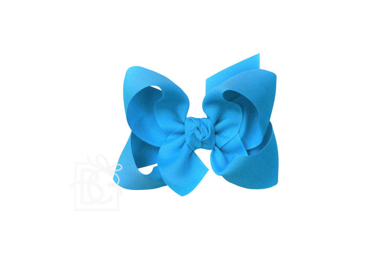 Signature Grosgrain Double Knot Bow on Clip - Mystic Blue - Gabrielle&