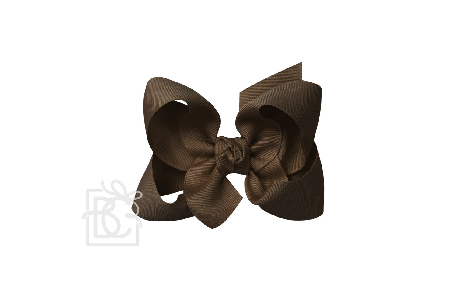 Signature Grosgrain Double Knot Bow on Clip - Brown - Gabrielle's Biloxi