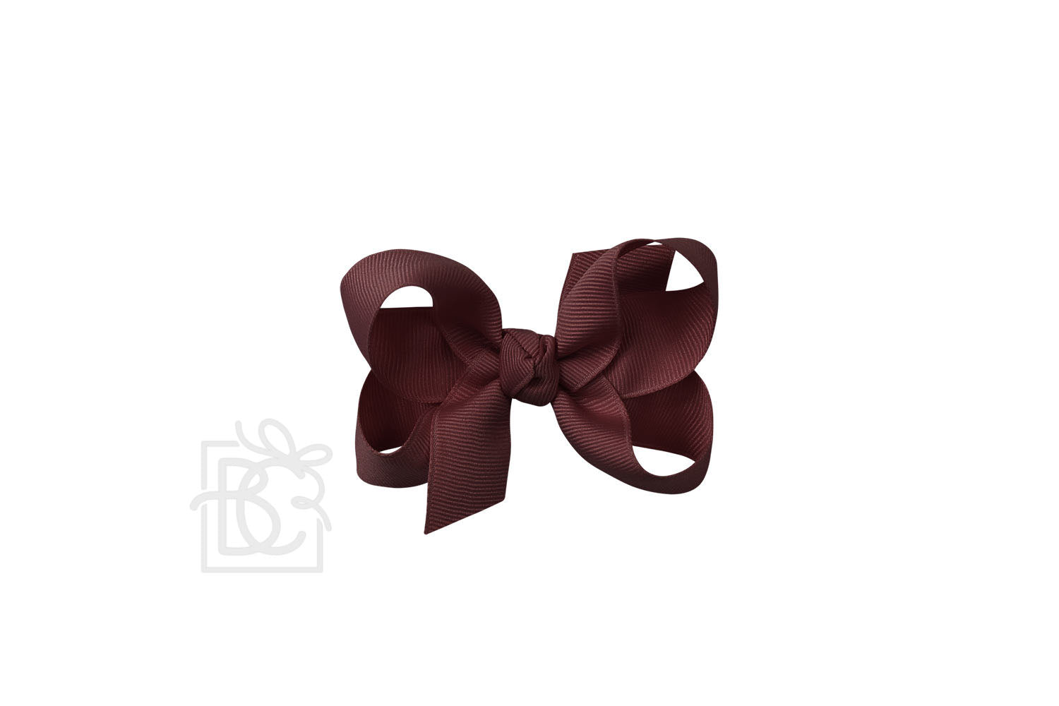 Signature Grosgrain Double Knot Bow on Clip - Burgundy - Gabrielle's Biloxi