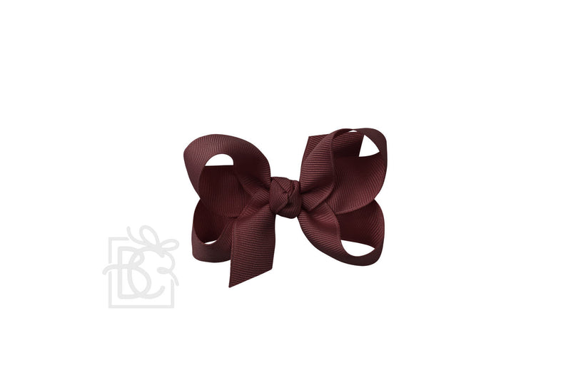 Signature Grosgrain Double Knot Bow on Clip - Burgundy - Gabrielle&