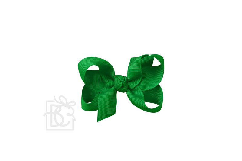 Signature Grosgrain Double Knot Bow on Clip - Emerald - Gabrielle&