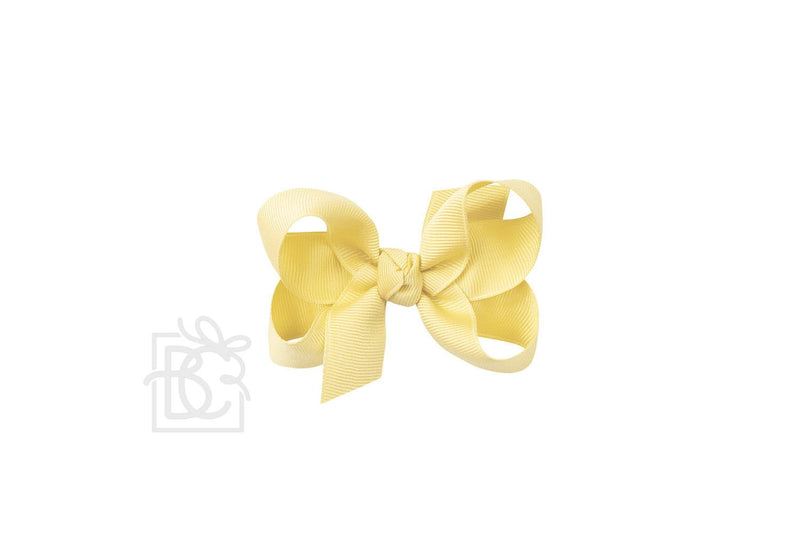 Signature Grosgrain Double Knot Bow on Clip - Light Yellow - Gabrielle&