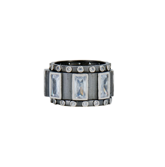 Freida Rothman Streets of Brooklyn 3-Stack Ring - Industrial Finish - Gabrielle's Biloxi