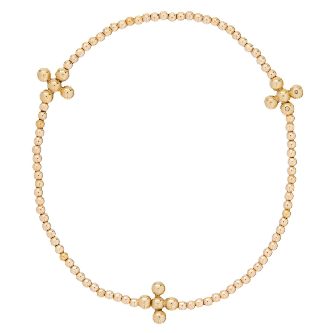 ENewton Signature Cross Gold Pattern 2mm Bead Bracelet - Gabrielle's Biloxi