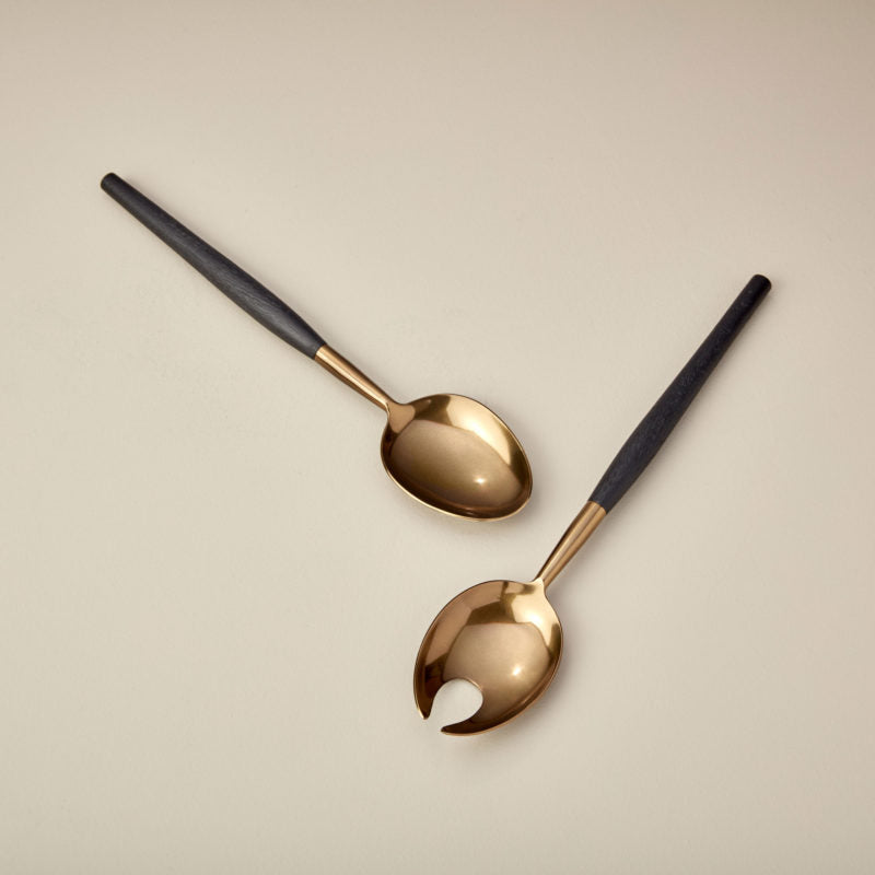 Black Mango Wood & Aged Bronze Serving Set - Gabrielle's Biloxi