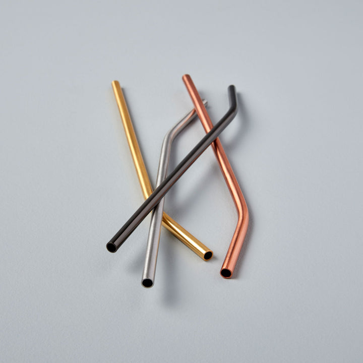 Stainless Bent Straws - Matte Metallic Set of 4 - Gabrielle's Biloxi