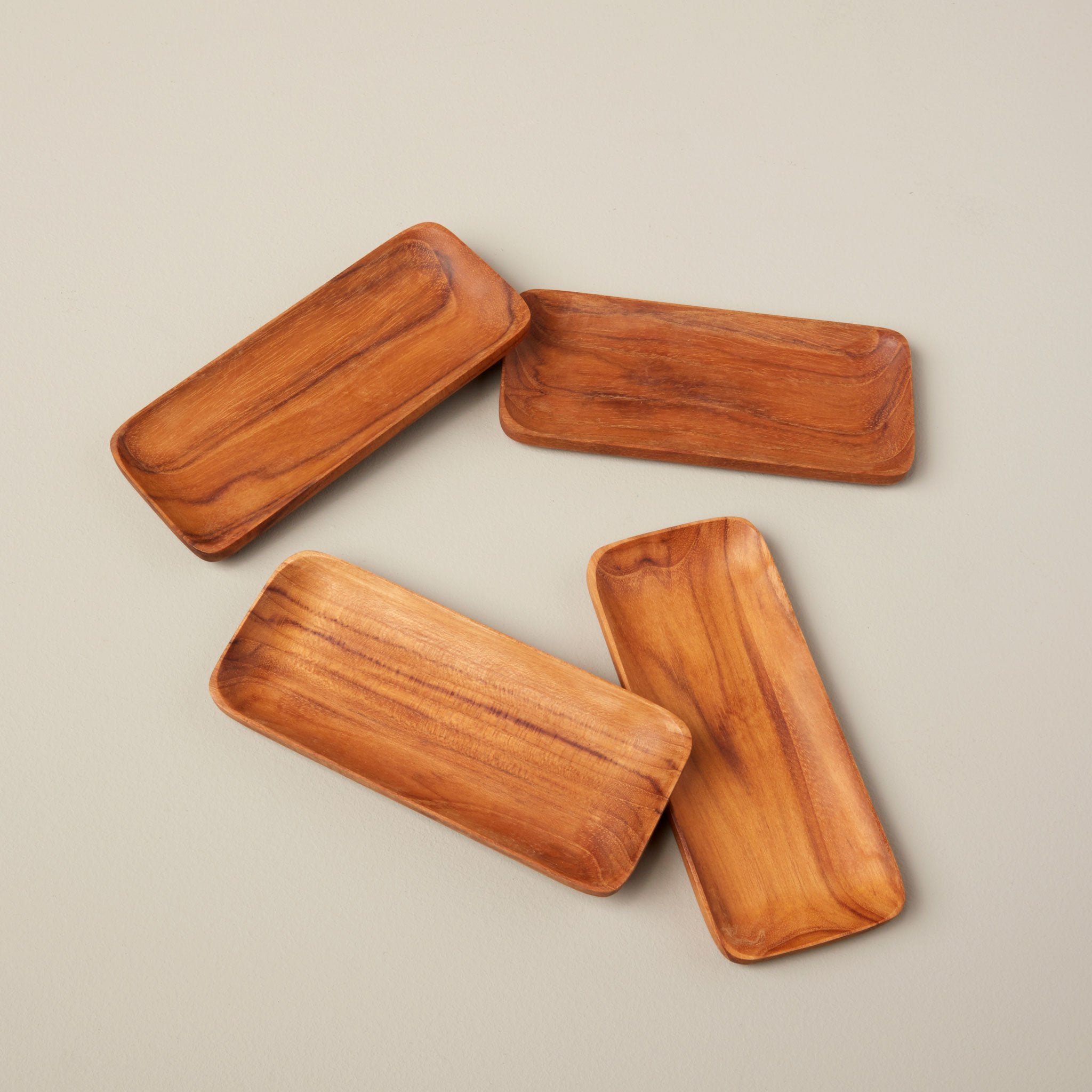Teak Rectangular Trays - Set of 4 - Gabrielle's Biloxi