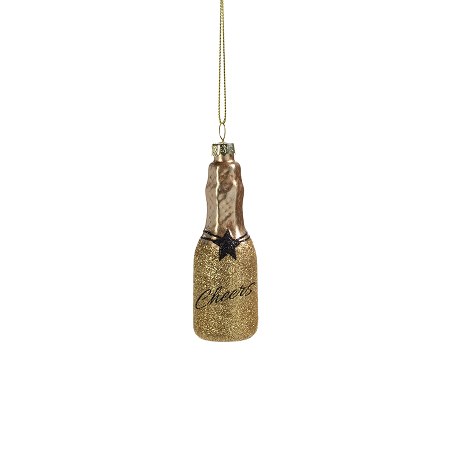Celebration Bottle Ornament - Gold - Gabrielle's Biloxi
