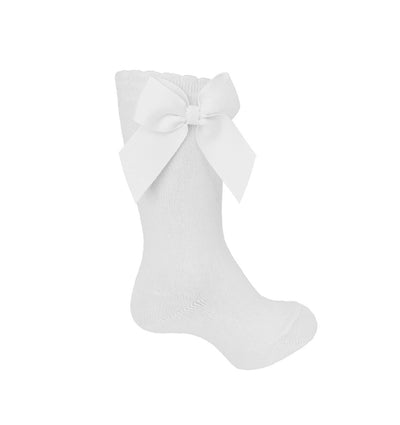 Knee Socks with Bow - White - Gabrielle's Biloxi