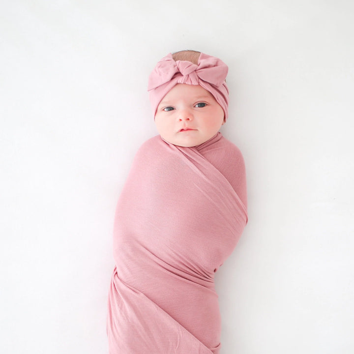 Posh Peanut Dusty Rose-Infant Swaddle and Headwrap Set - Gabrielle's Biloxi