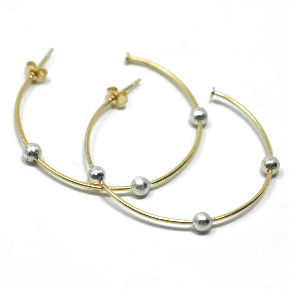 Hoop No.16 Small Gold with Sterling - Gabrielle's Biloxi