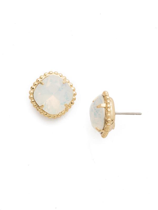 Sorrelli Cushion-Cut Solitaire Stud Earrings White Opal - Gabrielle&