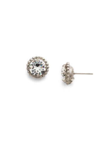 Sorrelli Simplicity Stud Antique Silver Earring Crystal - Gabrielle's Biloxi