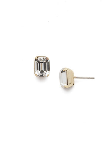 Sorrelli Mini Emerald Cut Stud Earring Bright Gold - Gabrielle's Biloxi