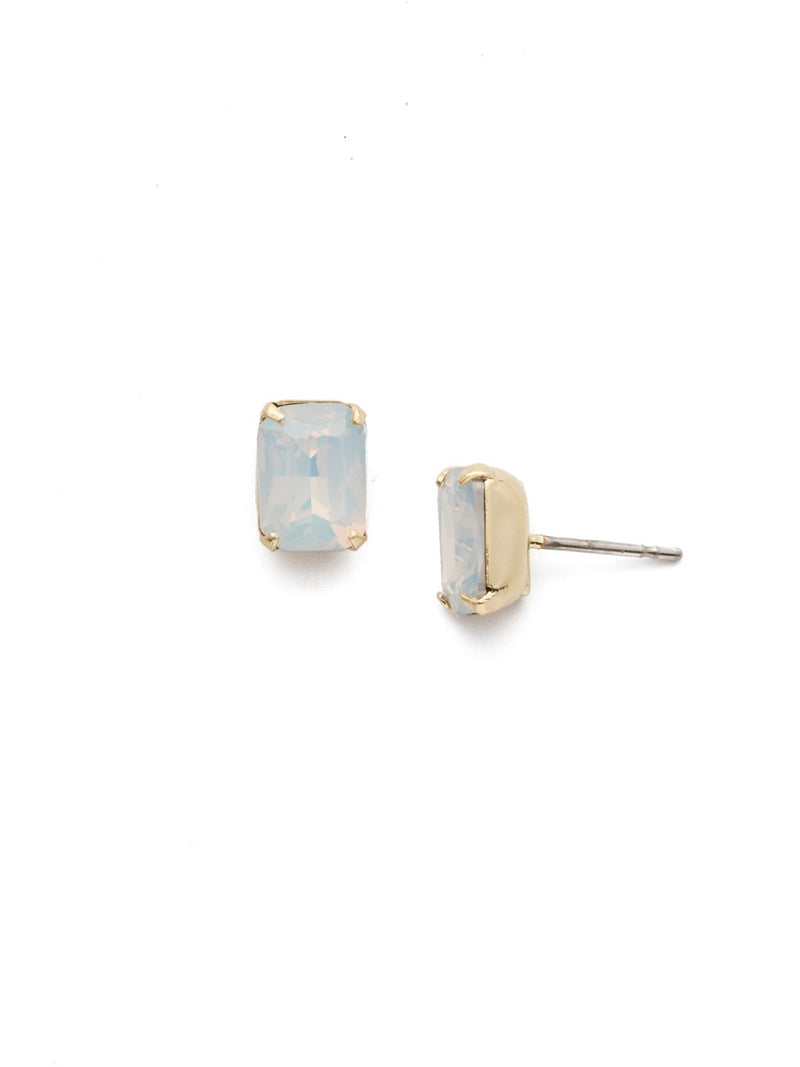 Sorrelli Mini Emerald Cut Stud Earring White Opal - Gabrielle&